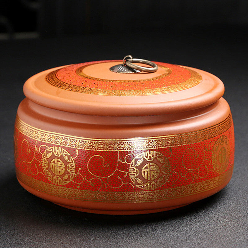 Purple Clay Tea Pot Ceramic Seal Storage Tea Pot Tea Box Tea Storage Box