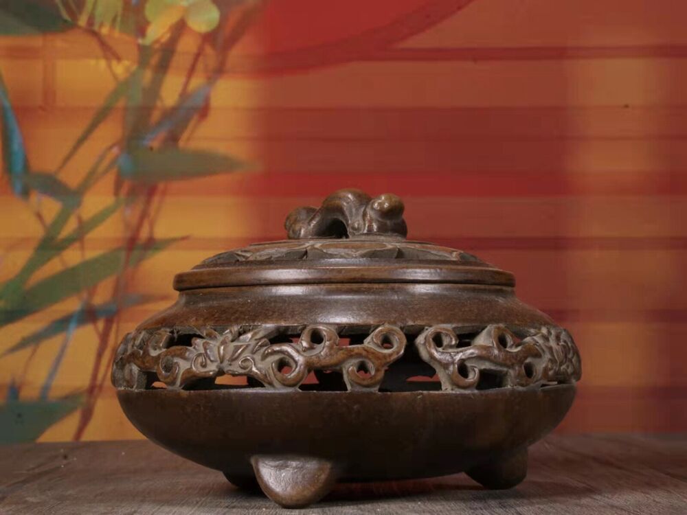 antique censer buddha incense holder burner chinese yixing purple clay zisha ART