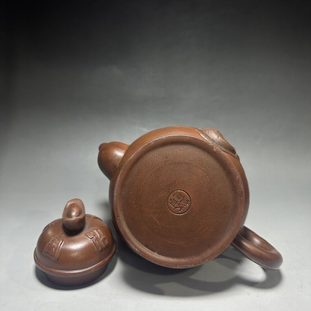 vintage chinese yixing purple clay teapot zisha ceremony carving Collectible art