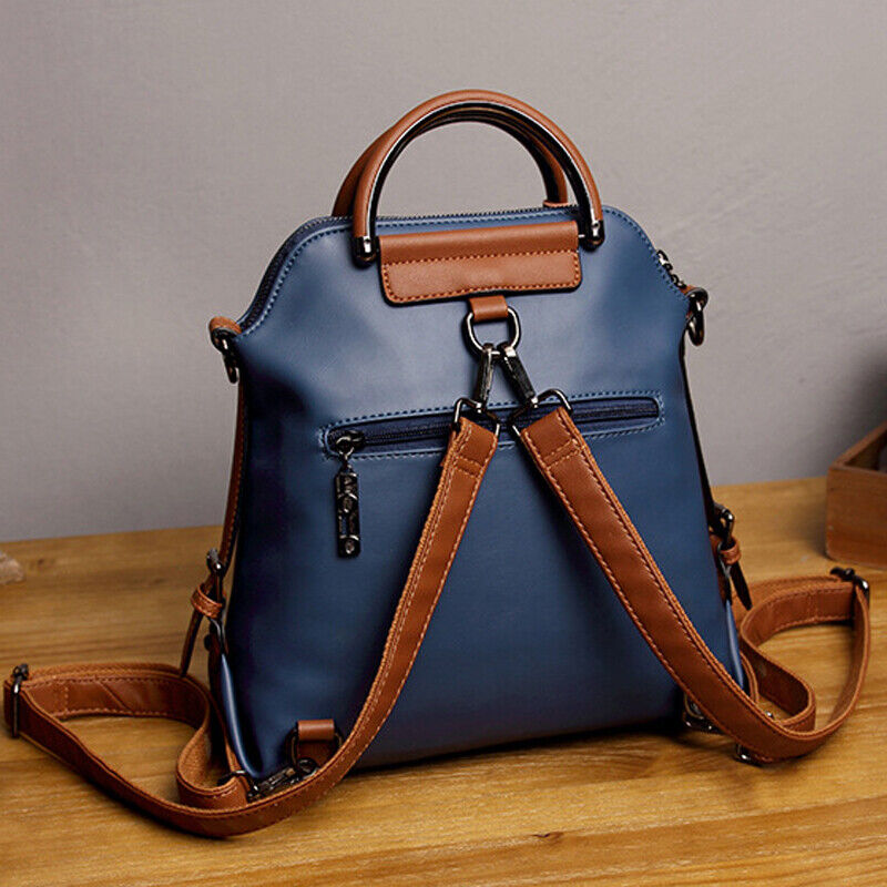 Oil Wax Leather Women's Fashion Backpack Outdoor Travel Rucksack School Bag