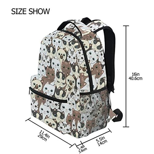 Cute Cat Backpack for Kids Cartoon Kitten Bookbag One Size,