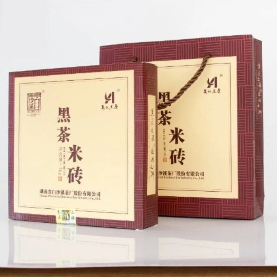 1000g Hunan Specialties Anhua Black Tea rice brick 2017年白沙溪黑茶米砖 1KG正宗黑茶 安化黑茶