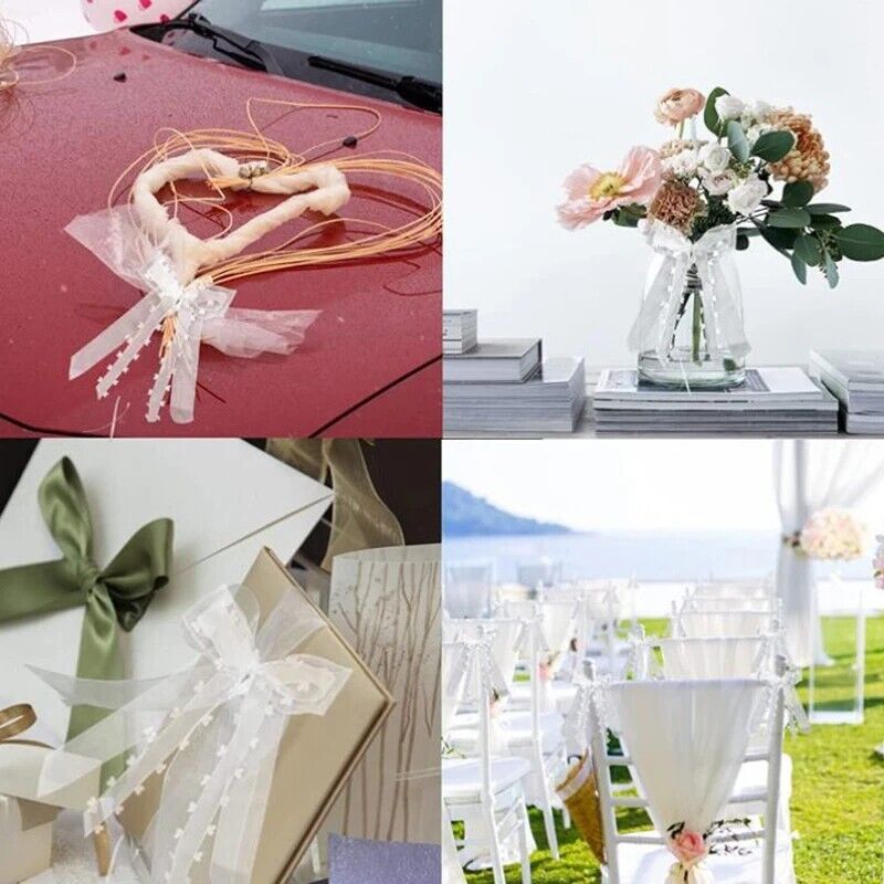 Party Decoration 30Pcs Polyester DIY Birthday Pull Gift Wrapping Car Bow 12x25cm