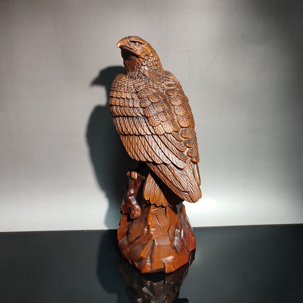 fierce hawk statue eagle bird Animal figurines sculpture chinese wood carving