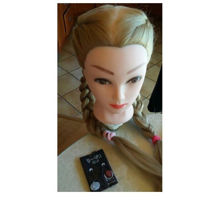 80cm Training Head With Long Thick Hair Practice Hairdressing Styling Mannequins