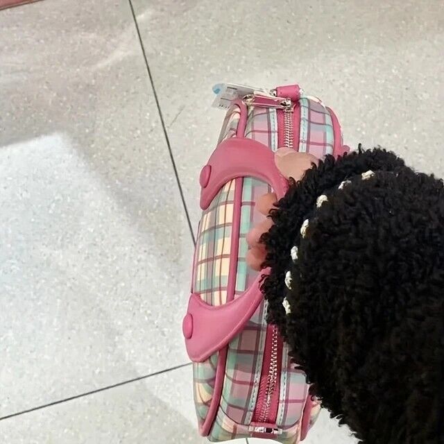 Cute Women’s Bowling Plaid PU Leather Crossbody Tote Bag Messenger Travel Gift