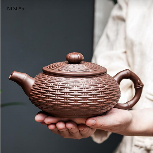 Chinese Yixing Tea Pot Purple Clay Xishi Filter Teapot Kettle Handmade Tea Set