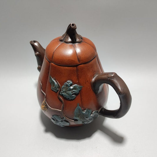 Vintage Chinese Yixing Purple Clay Teapot Zisha Ceremony Ceramic Pumpkin Tea Set