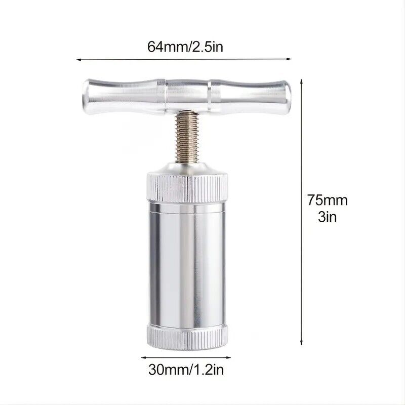 Aluminum Compressor Pressure Tobacco Herb Press Squeezer Herbal Crusher T Handle