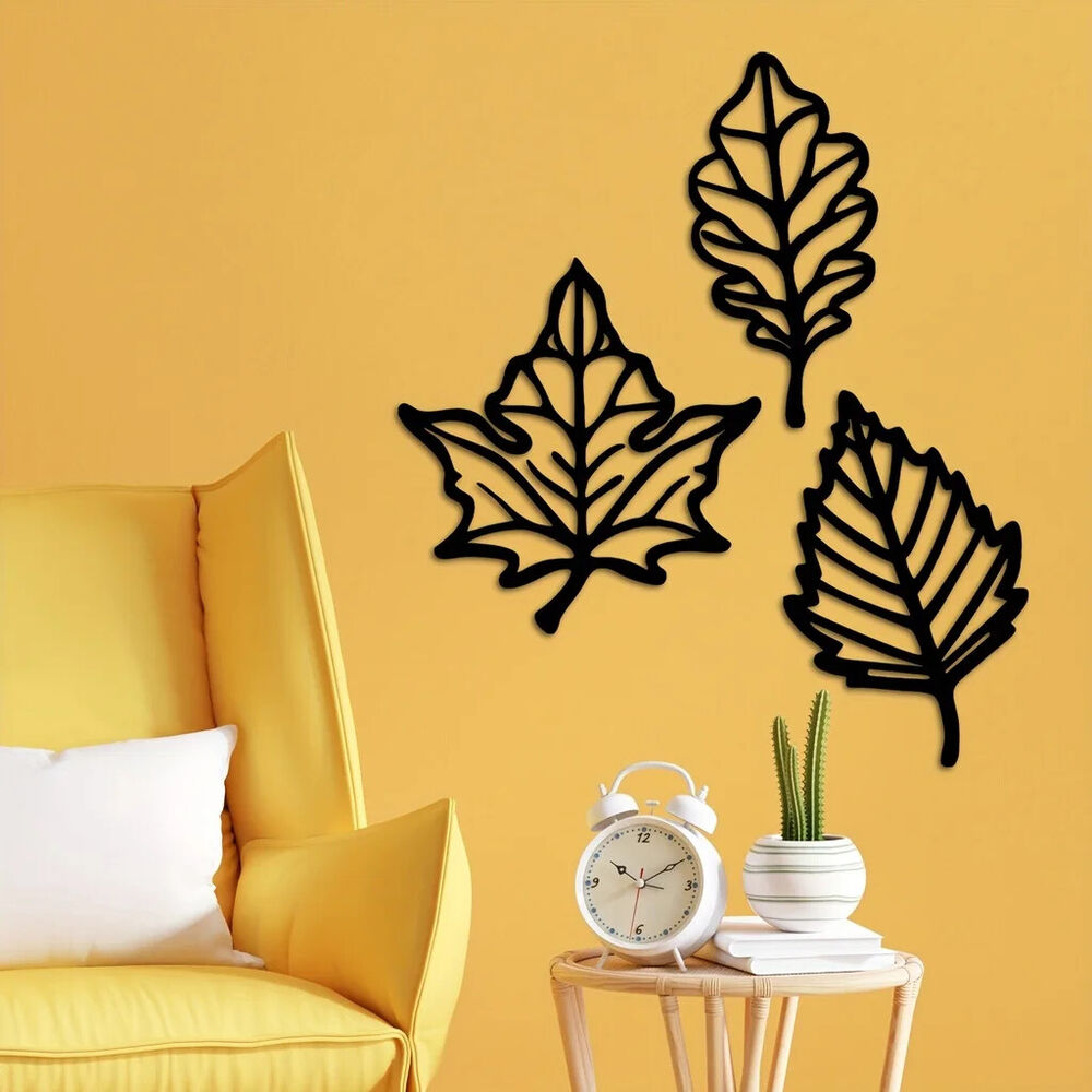 3 Pcs Metal Botanical Leaf Wall Decor Metal Wall Decoration Wall Art