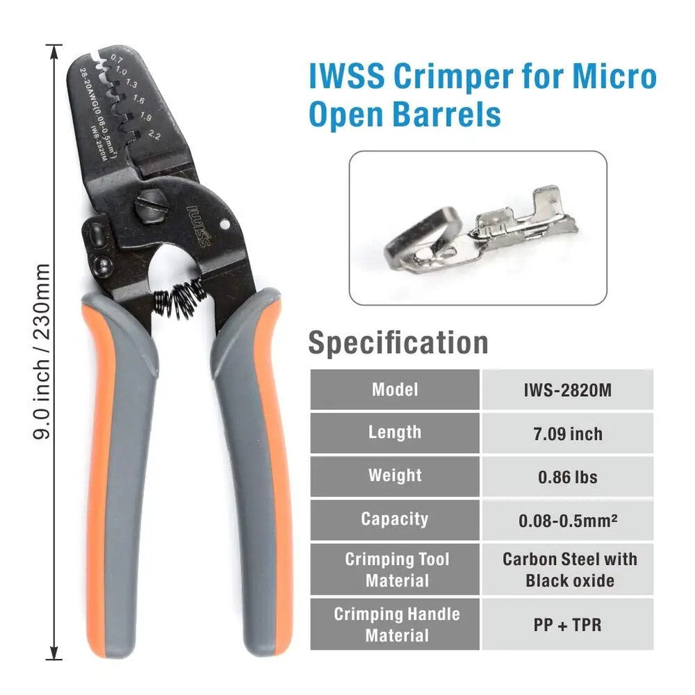 IWISS Terminals Crimping Tools IWS-2412M IWS-2820M for Crimp AWG24-12 AWG28-20