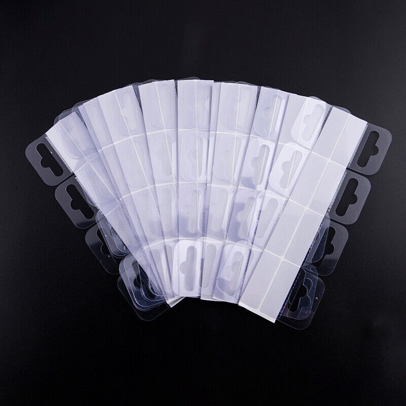 100pcs PVC Slot Hole Adhesive Hang Tabs Tag Merchandise Box Bag Peghooks DisY~gw