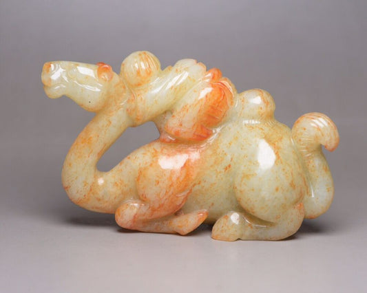 Chinese Antique Hetian Jade Carving Sculpture Exquisite Camel Statue Collections