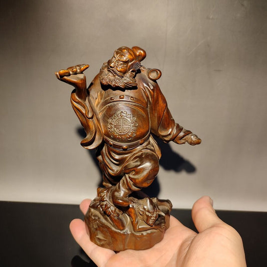 vintage Chinese wood Carved Statue Sculpture home decor Ghostbuster Zhong Kui