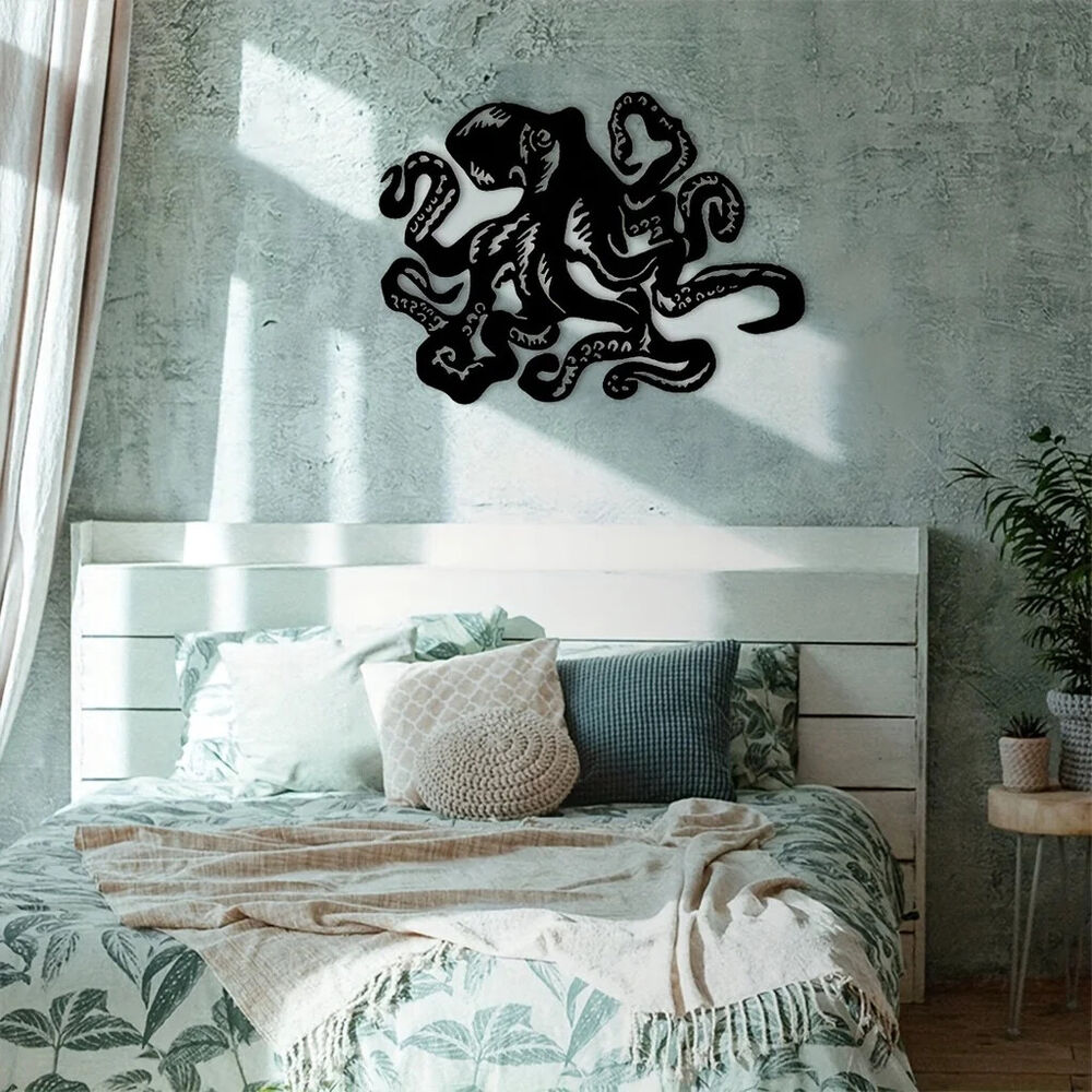 The Octopus Beach Coastal Steel Metal Wall Art,Metal Wall Art Decoration
