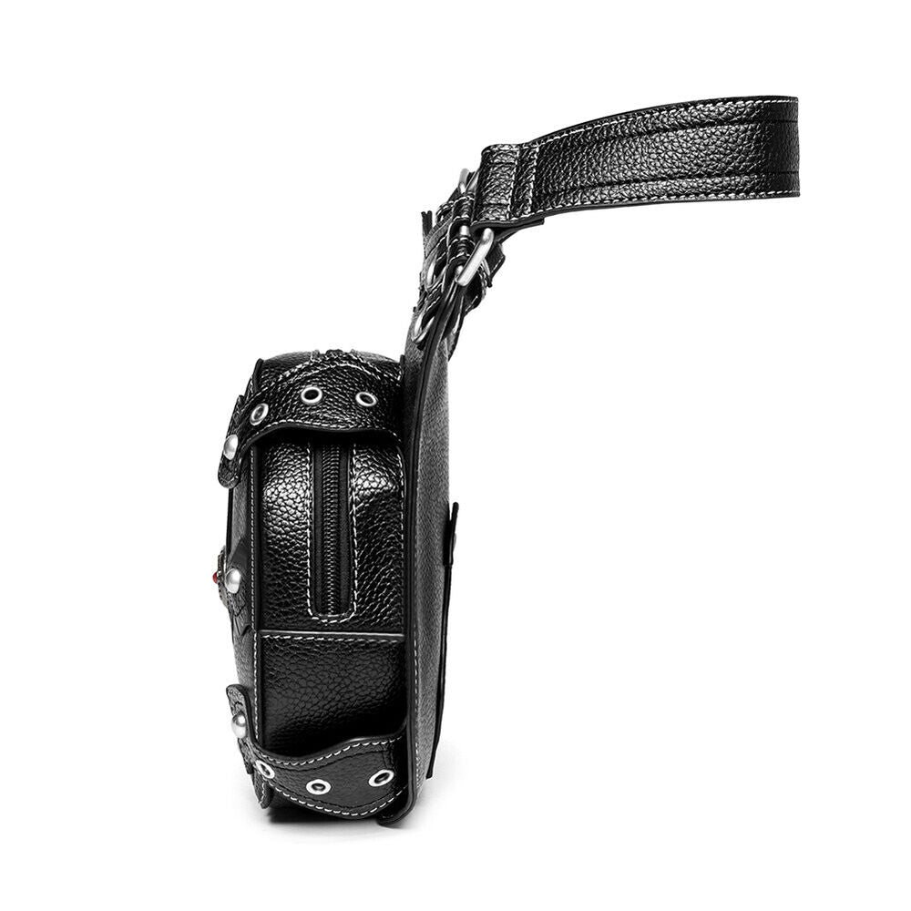 Lady's Leather Leg Drop Belt Bag Punk Rock Motorcycle Thigh Hip Waist Fanny Pack