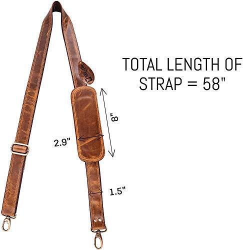 Bag Strap Replacement - Genuine Leather Double Layered One_Size, Caramel Buff