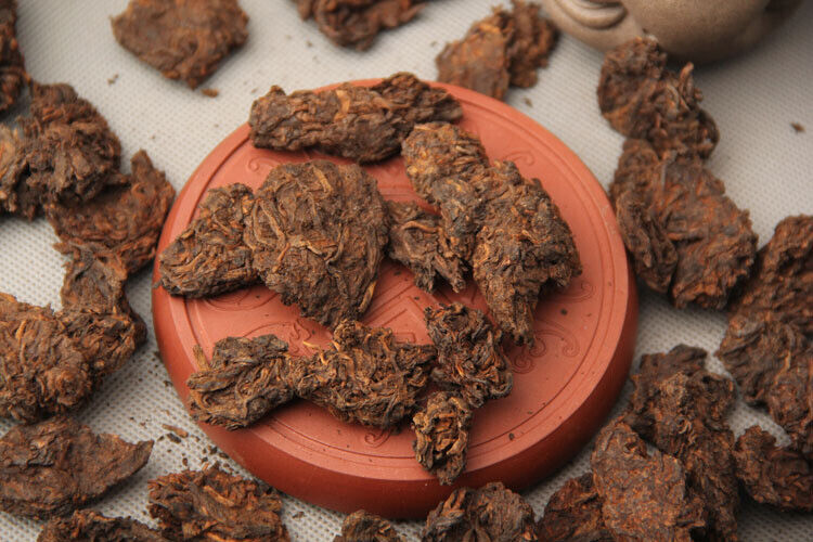 Aged Golden Buds Lao Cha Tou Pu'er Pu-erh Loose Tea Puer Ripe Shu 250g