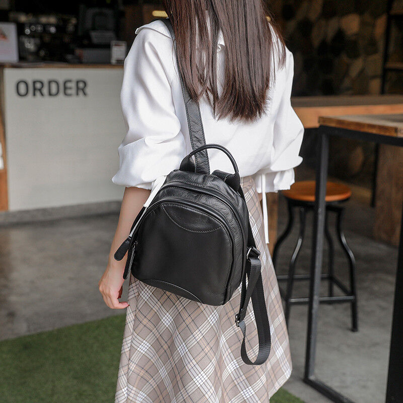 Soft Real Leather Small Backpack Rucksack Daypack Travel bag Purse Bag 2 sizes