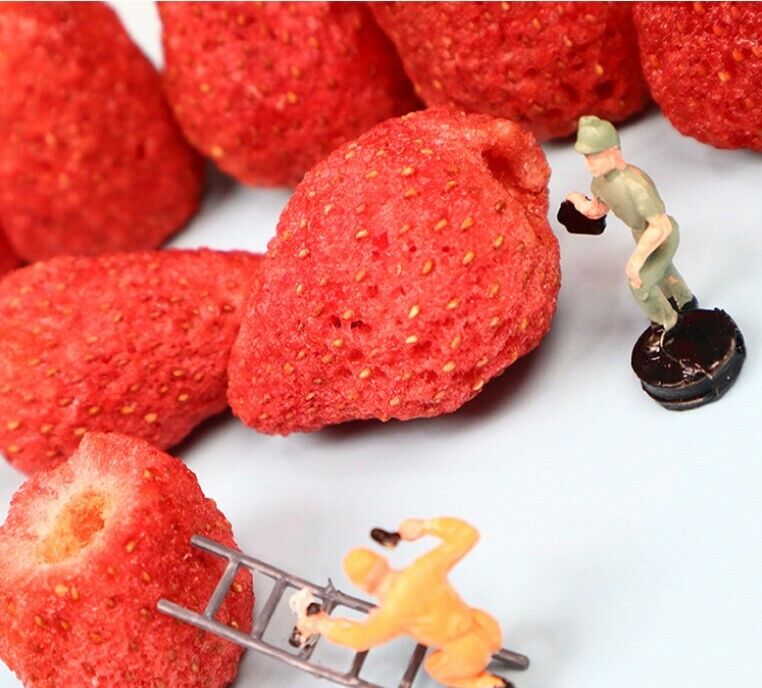 Strawberry Freeze Dried Fruits Snacks Chunkscally Processes Bake Material Cake