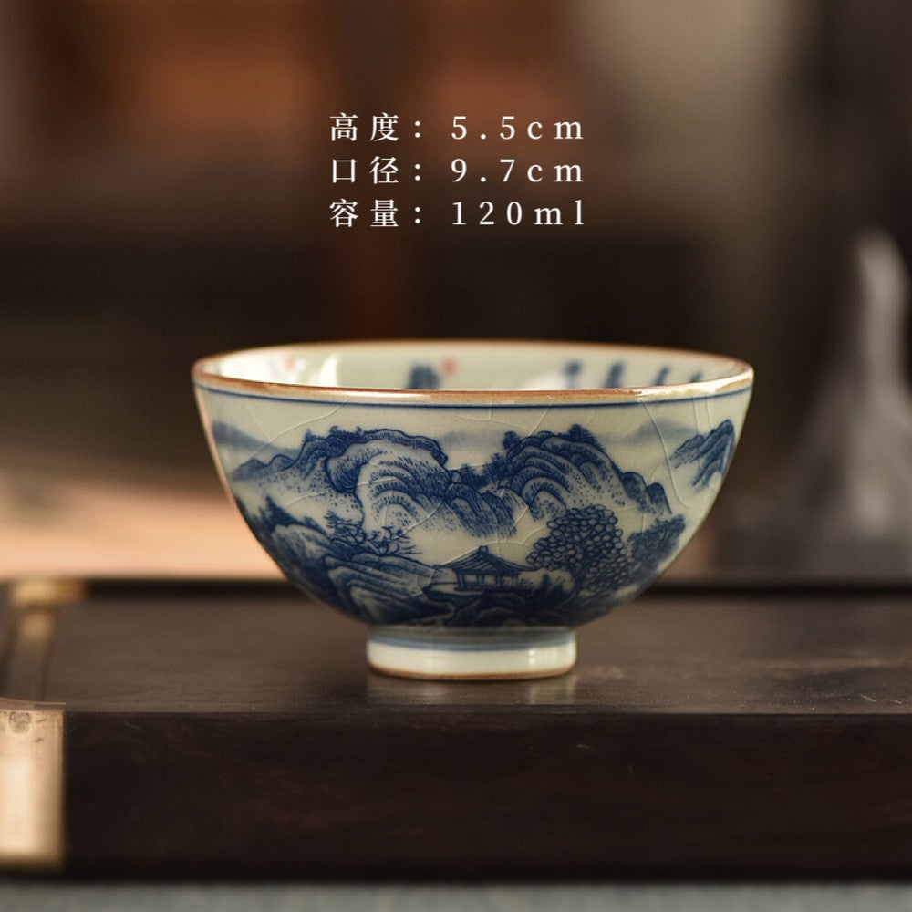 Jingdezhen Blue and White Porcelain Master Cup Dragon Kung Fu Tea Cup