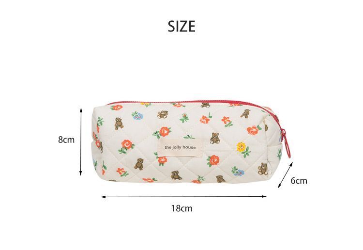Makeup Bag Soft Cotton Zipper Cosmetics Organizer Small Cute Make Up Pouch 1 PC