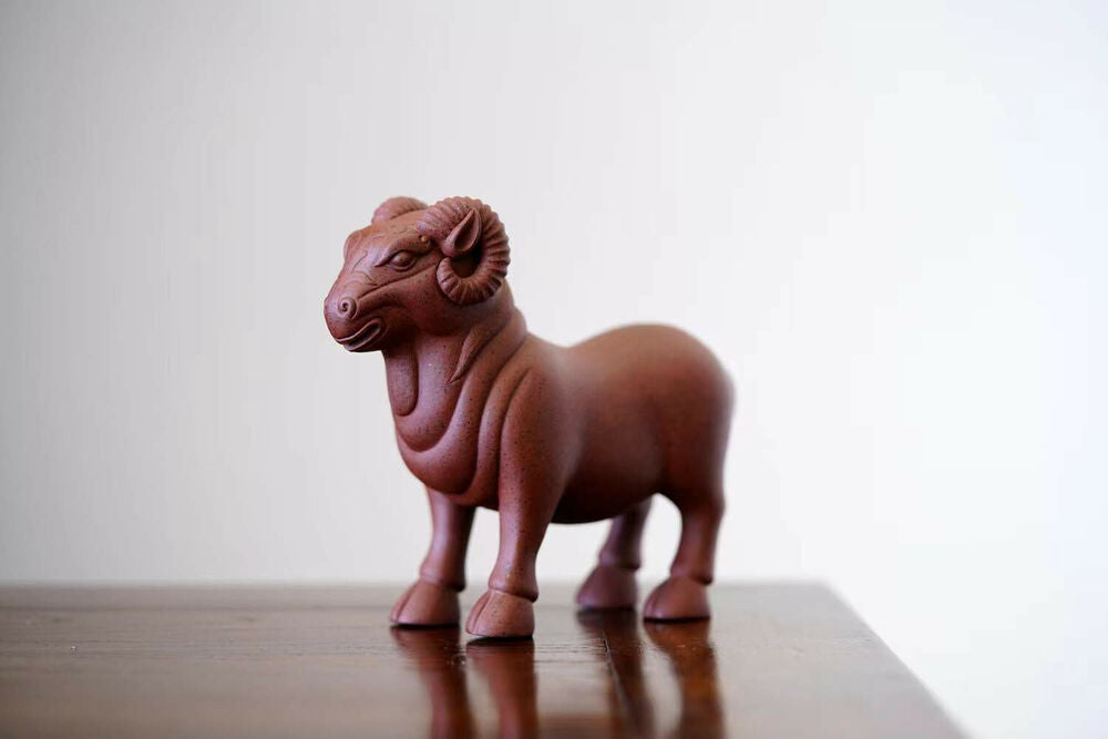 chinese yixing zisha tea pet sheep decoration DiCaoQing Clay Luck goat