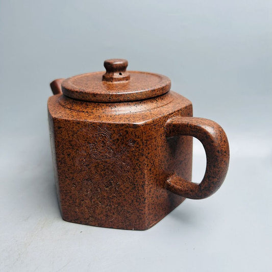 Vintage Chinese Yixing Purple Clay Teapot Zisha Ceremony Carving Collectible Art
