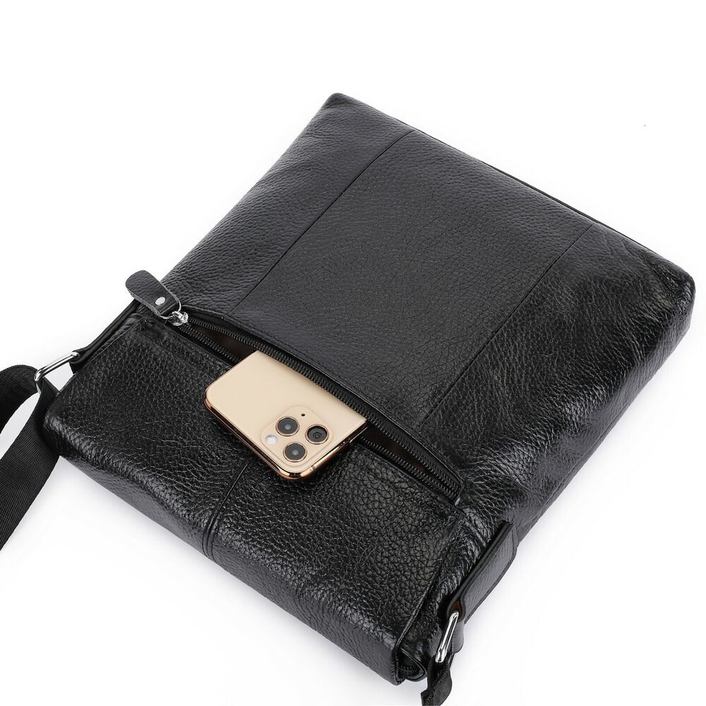 100% Genuine Leather Men's Embossing Business 8" Sling Shoulder/Messenger Bag