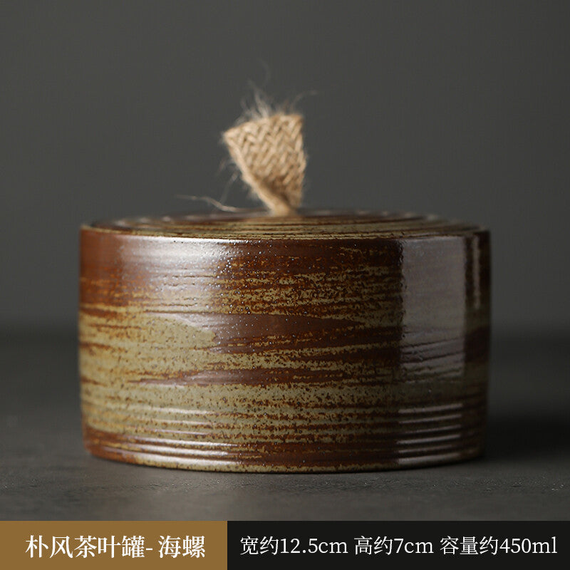 Coarse Pottery Tea Jar Sealed Jar Ceramic Household Tea Storage Box Storage Jar