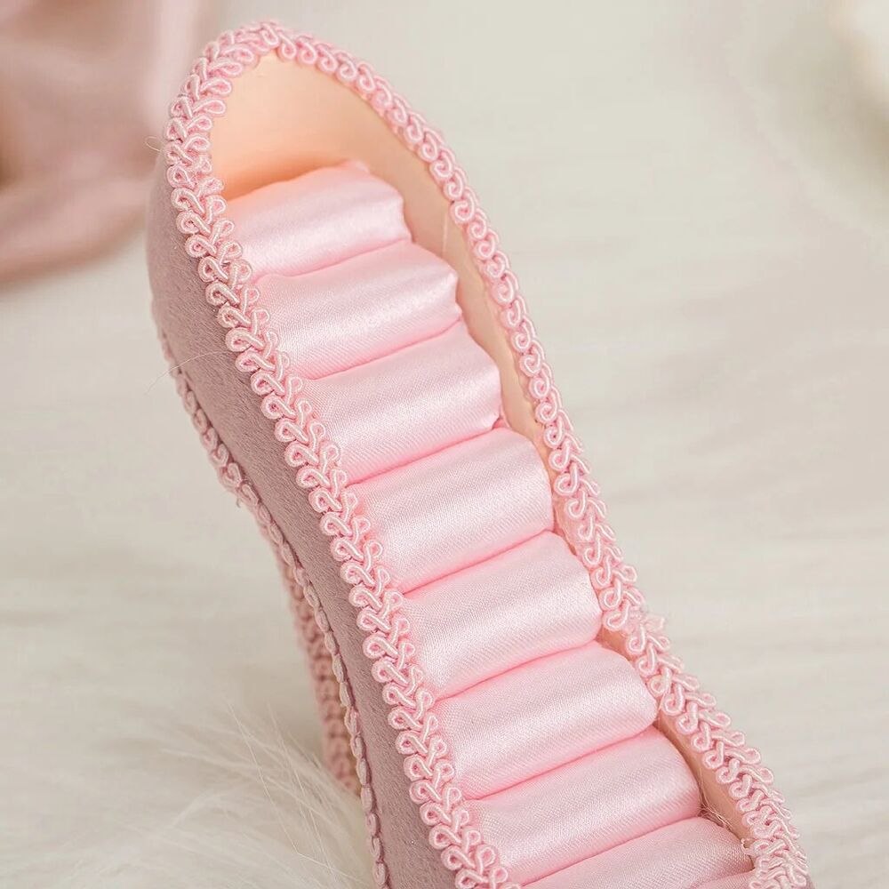 Jewelry Display Stand Resin Elegant Pink High Heel Shoe Ring Holder Storage Rack