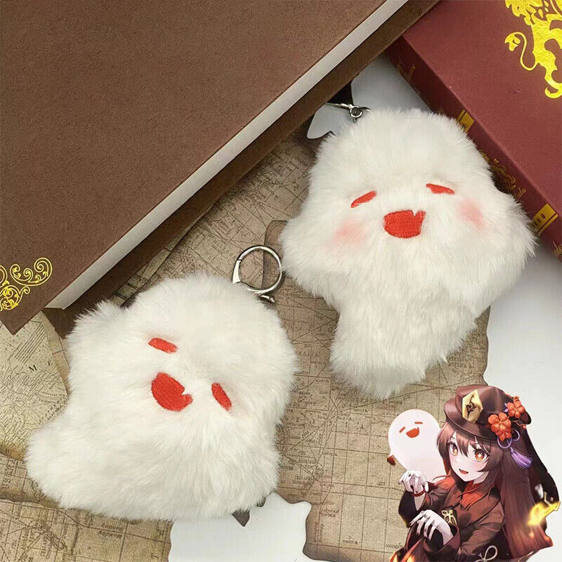 Cute Doll Anime Keychain Hu Tao Ghost Kawaii Plush Stuffed Cartoon Bag Pendant
