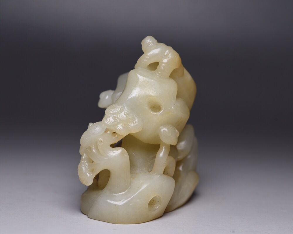Collection China Natural Hetian Jade Carved Children Deer Statue Nice Sculpture