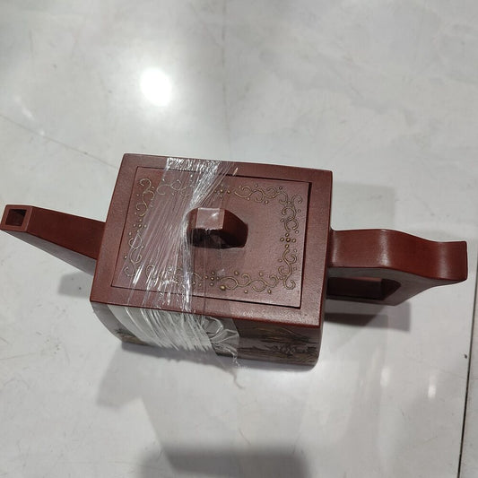 vintage chinese yixing purple clay teapot zisha ceremony carving Collectible art