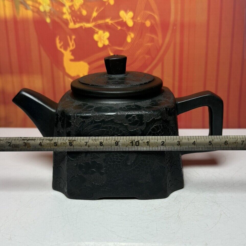 Vintage Chinese Yixing Purple Clay Teapot Zisha Ceramic Dragon Phoenix Teaware