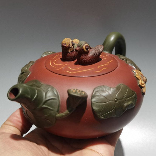 Chinese Yixing Purple Clay Teapot Tea Set Pot Zisha Ceramic Cute Decor Figurine