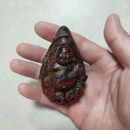 Vintage Christmas Figurines Wooden Statue Mammon Buddha Statue Fish Plaything