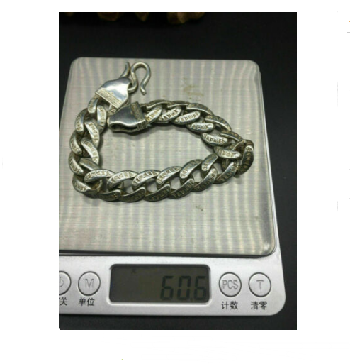 Asian old miao silver hand cast cool statue bracelet jewel gift