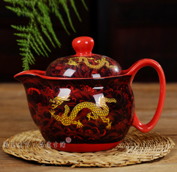 NEW Chinese Dragon Ceramic Porcelain Tea Cup Coffee Mug with Infuser&lid&saucer