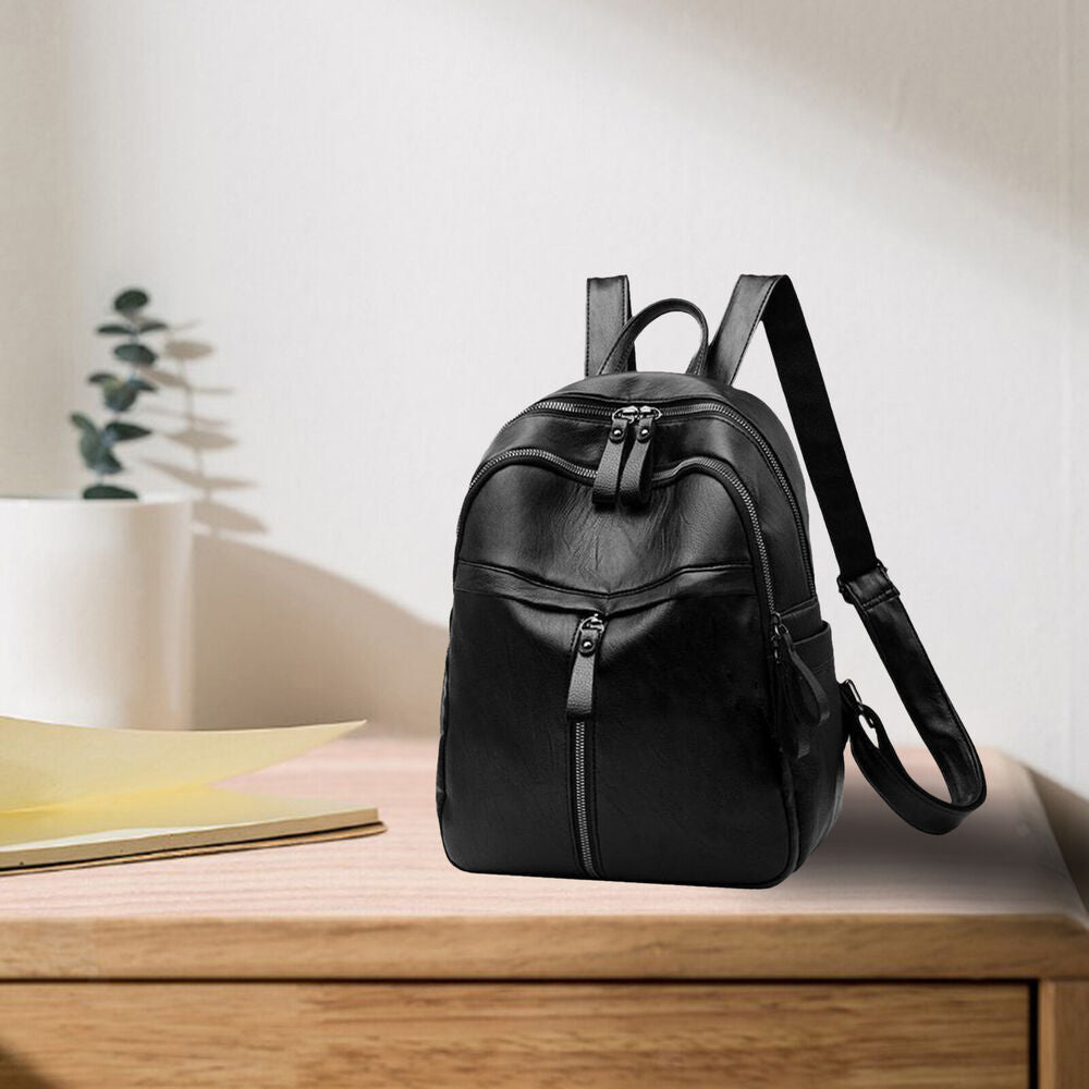 Women Backpack PU Leather Bookbag Casual Purse Small Travel School Shoulder Bag