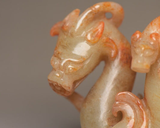 Collection Chinese Old Natural Hetian Jade Carved Beast Statue Nice Figurine Art