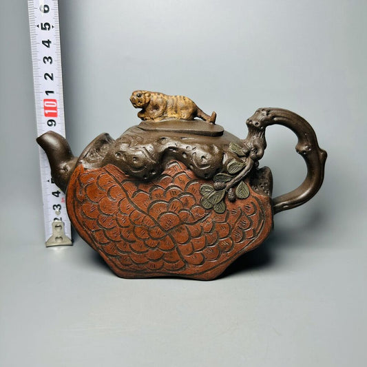 Chinese Yixing Purple Clay Teapot Tea Set Pot Zisha Ceramic Cute Decor Figurine