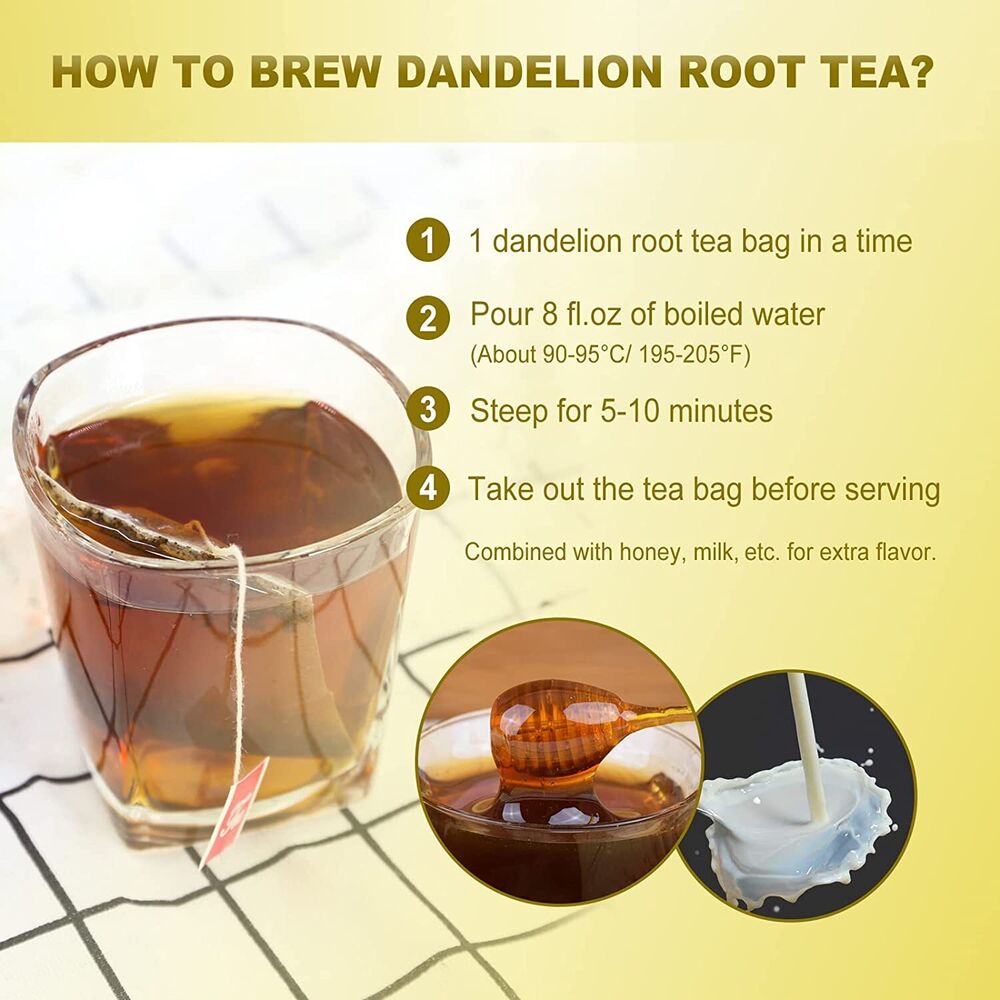 2023 FullChea - Dandelion Root Tea Bags, 40 Teabags, 2.5g/bag