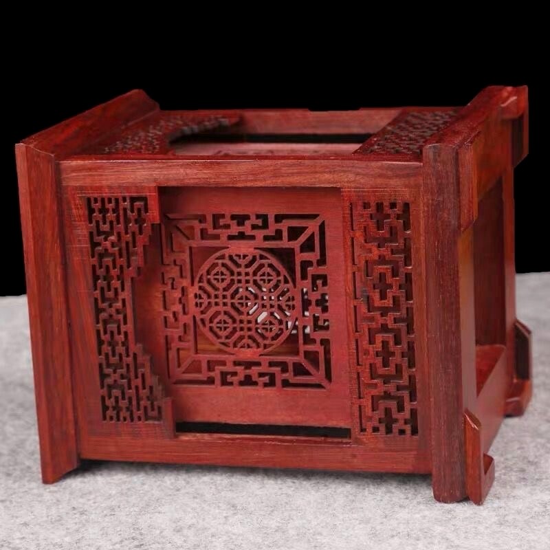 Rosewood Pen Holder Pot Pencil Brush Ruller Study Desk Organizer Chinese Gift