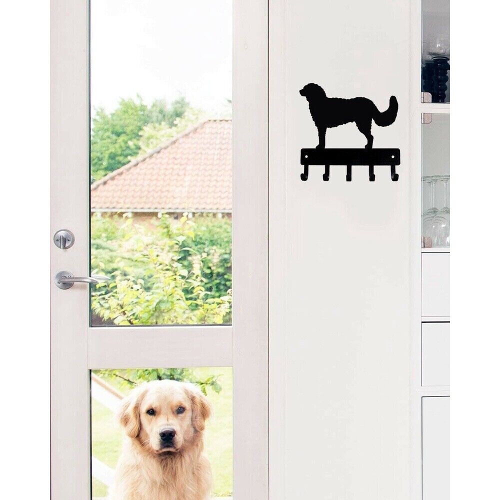 Goldendoodle Dog Key Hooks Wall Mounted Hook Up Keychain Holder Artwork
