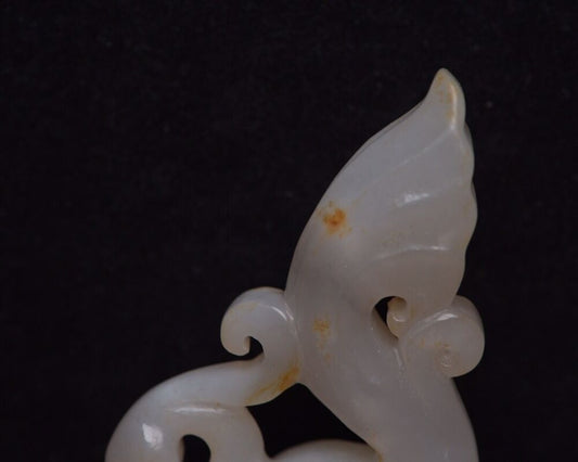 Antique Chinese Hetian Jade Hand Carved Phoenix Bird Statue Figurines Collection