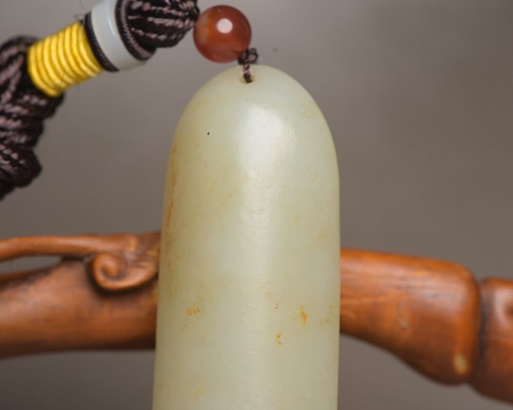 Chinese Top Natural Hetian Jade Carved Kwan Yin Statue Good Luck Pendant Jewelry