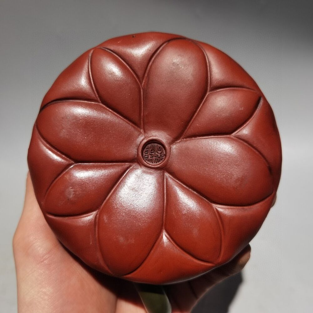 Chinese Yixing Purple Clay Teapot Zisha Ceramic Fine Frog Lotus Leaf Teaware Art