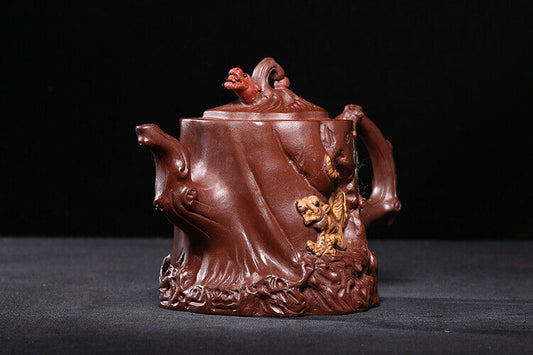 Chinese Yixing Zisha Clay Handmade Exquisite Teapot(卧虎藏龙 印款:汪寅仙)