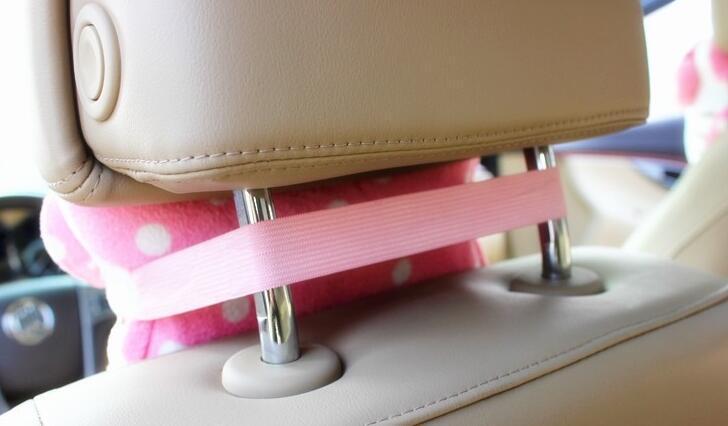 2Pcs Cute Hello Kitty Pink Car Seat Head Rest Cushion Pillows Neck Rest Pillow